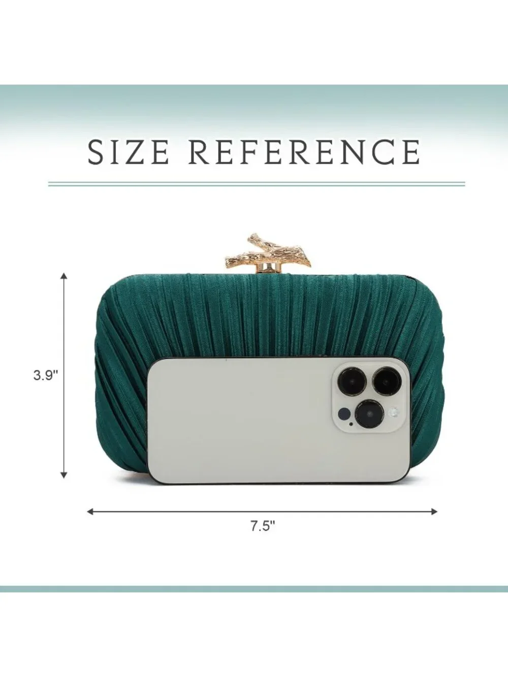 👜 Women's Green Evening Bag Pleated Clutch Bag with Chain for Wedding Party